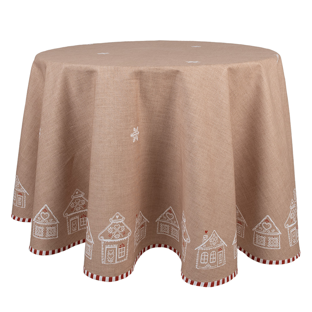 [GBB07] Nappe Marron Blanc  Ø 170 cm