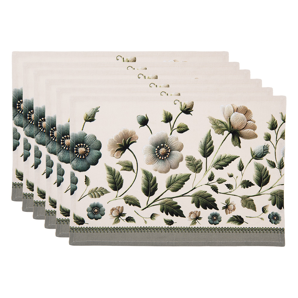 [GTB40] Sets de table set de 6 Beige Vert 48x33 cm