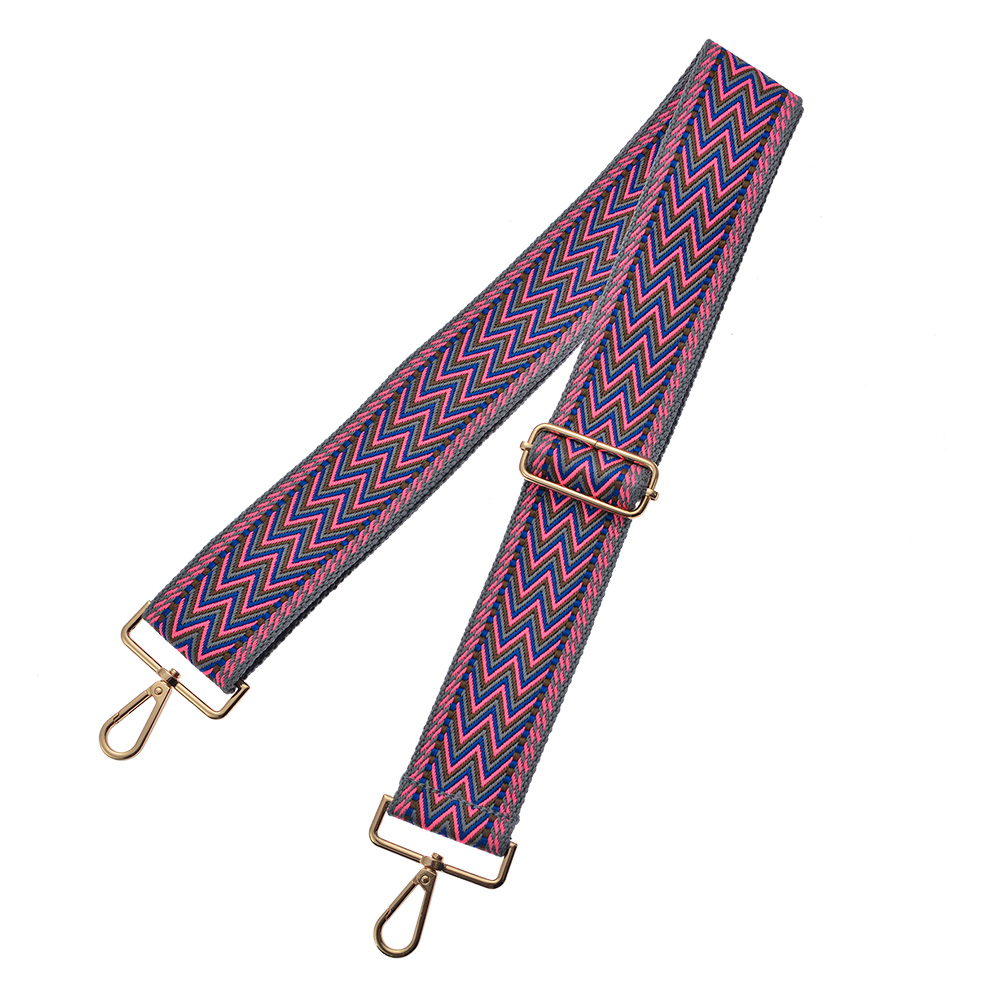 [JZBS0003] Bag strap Pink Grey 5x140 cm