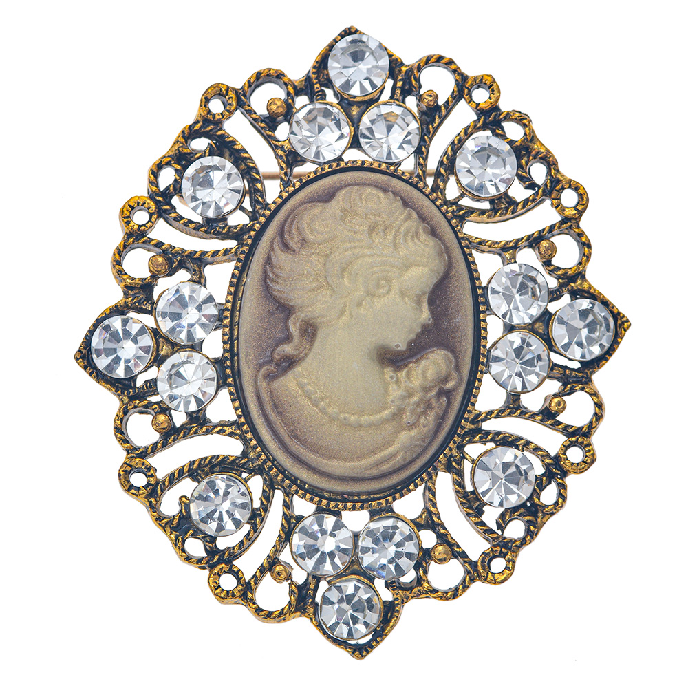 [JZPI0084] Broche cameo bruin