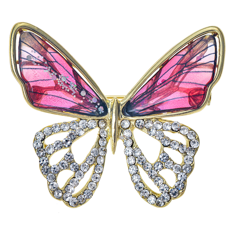 [JZPI0089] Broche vlinder roze