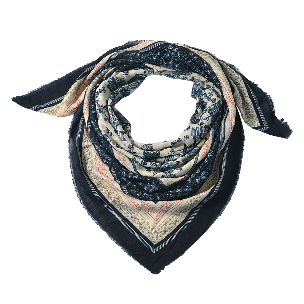 [JZSC0546BL] Sjaal 140x140 cm blauw