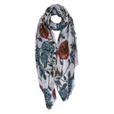 Scarf Women Print White 90x180 cm
