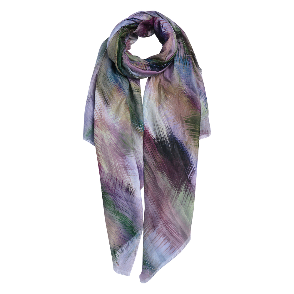 [JZSC0678] Foulard Donna stampato Verde 90x180 cm