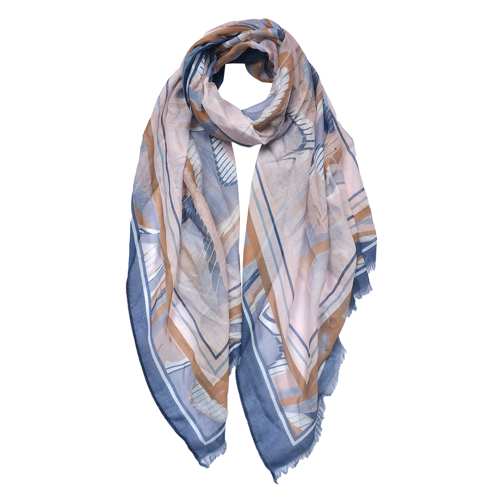 [JZSC0705] Schal Damen Muster Blau 70x180 cm