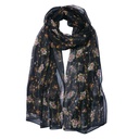 Scarf Women Print Black 50x160 cm