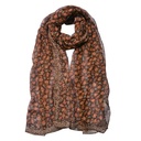 Scarf Women Print Brown 50x160 cm