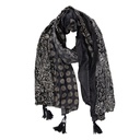 Foulard Donna stampato Nero 90x180 cm