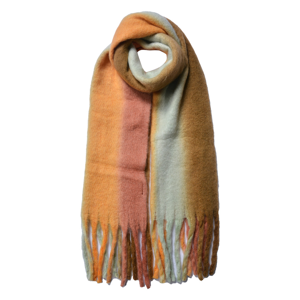 [JZSC0785CH] Scarf Women Print Brown 35x180 cm