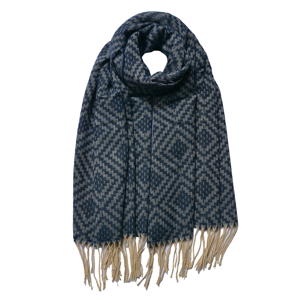 [JZSC0792BL] Scarf Women Blue 65x180 cm