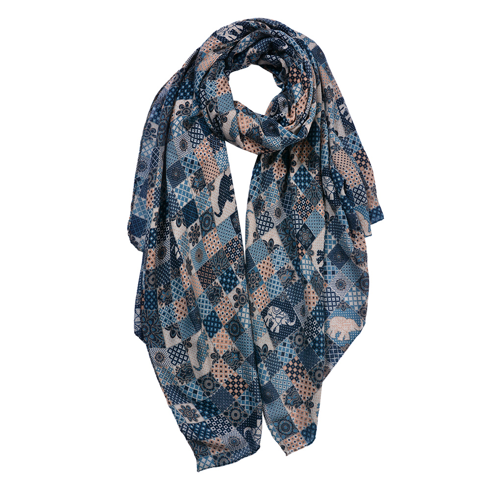 [JZSC0805] Sjaal 80x180 cm blauw