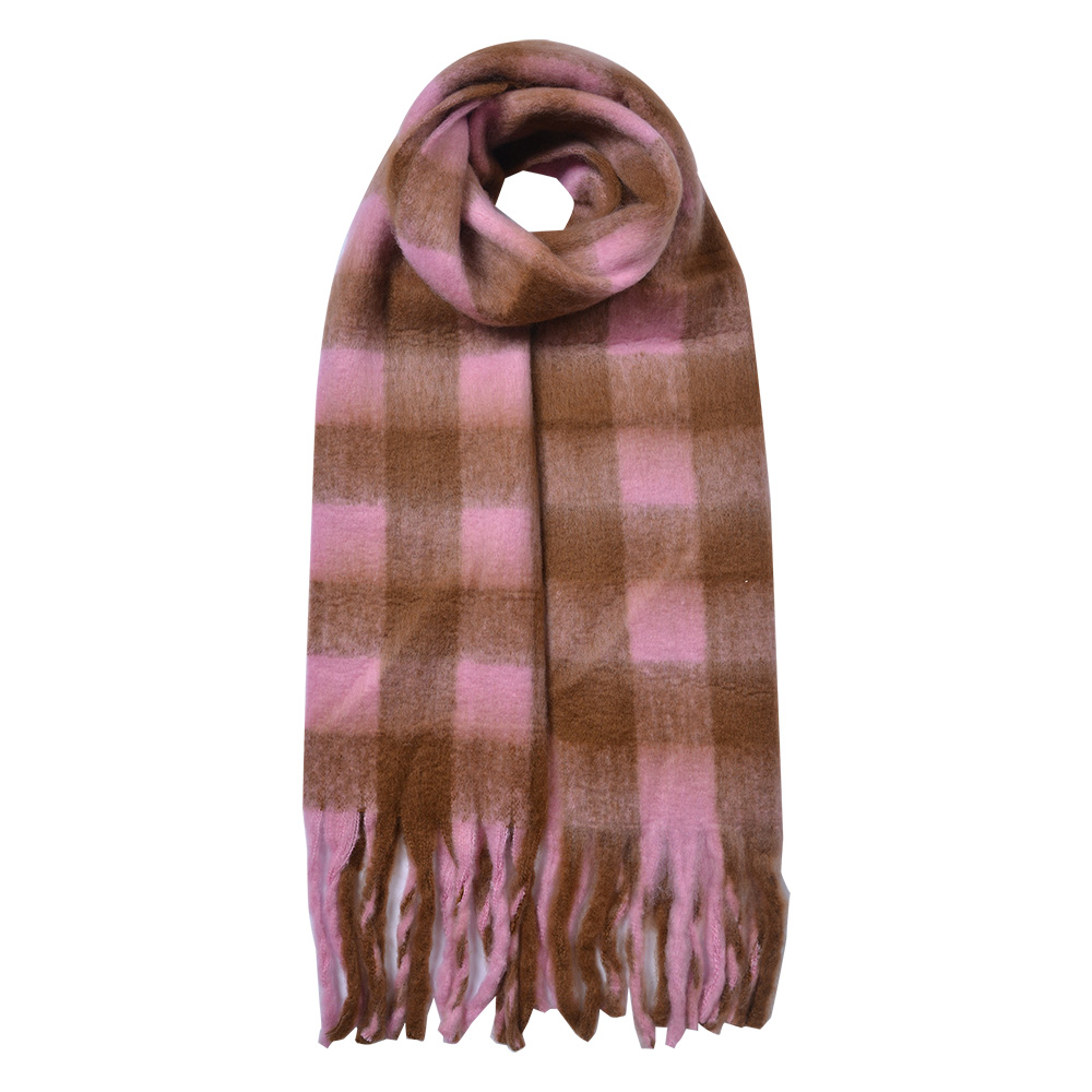 [JZSC0819P] Foulard Donna Rosa Marrone 39x200 cm