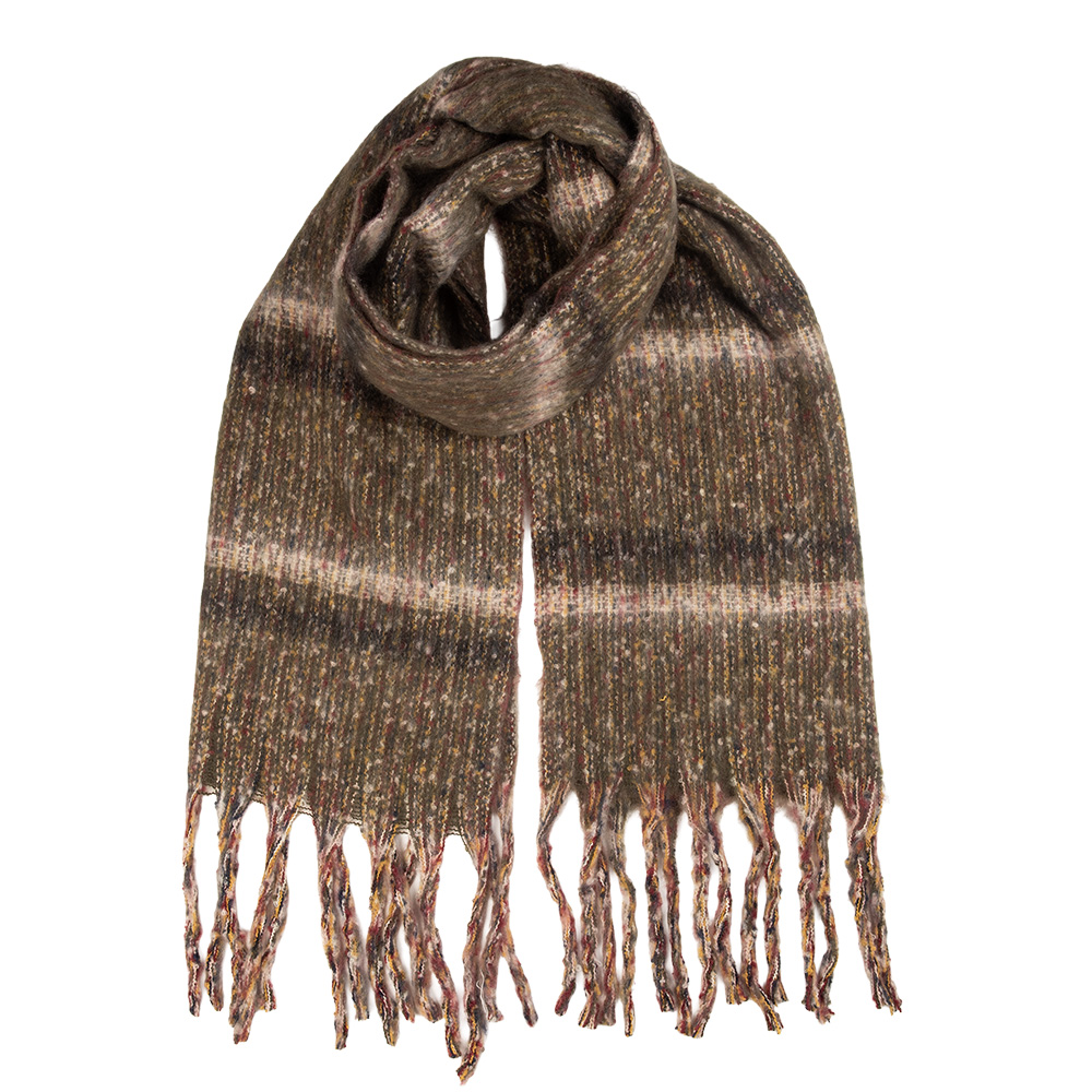 [JZSC0839CH] Scarf Women Brown 50x210 cm