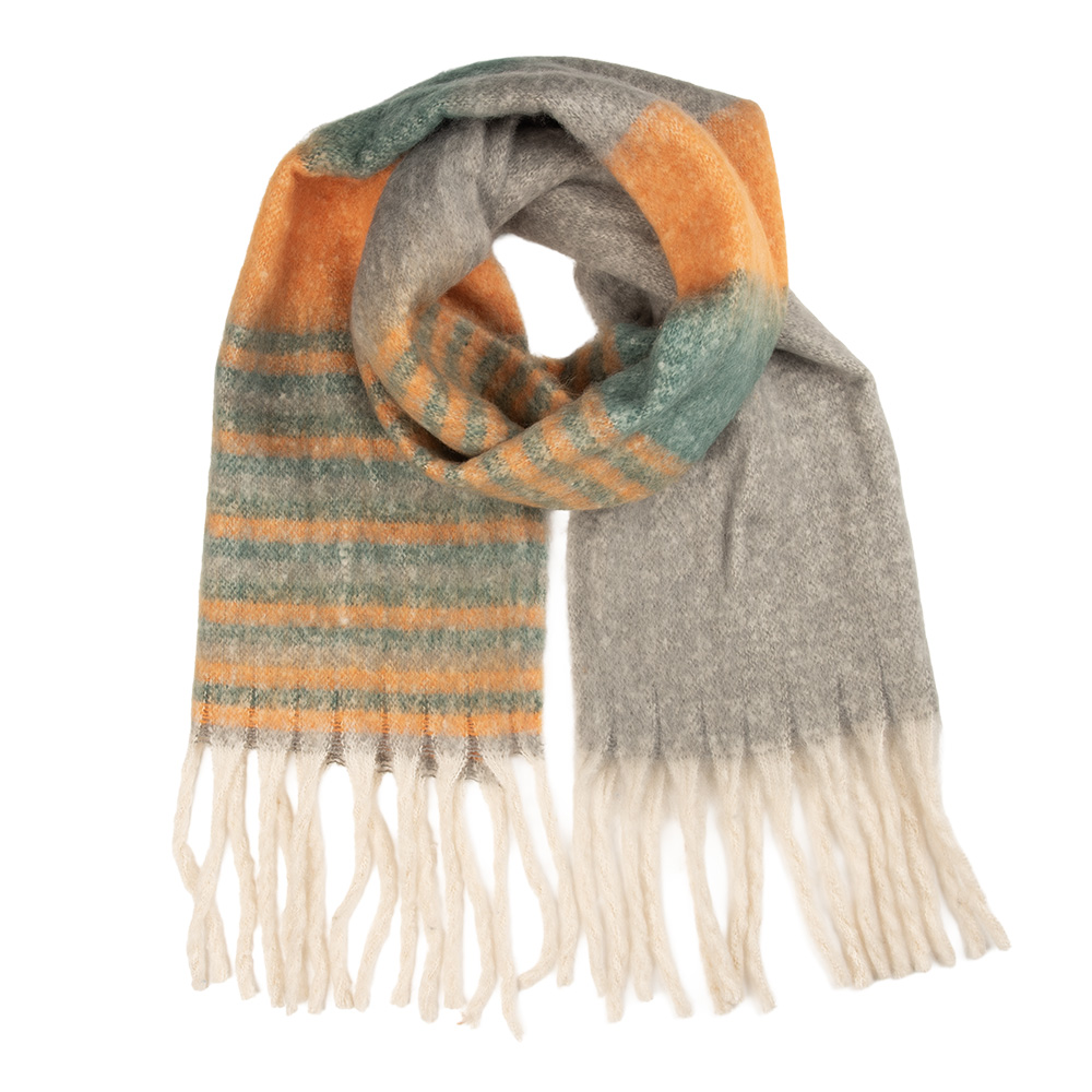 [JZSC0854] Scarf Women Yellow Green 50x180 cm