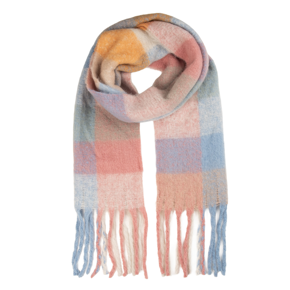 [JZSC0856P] Foulard Femme Rose Bleu 38x200 cm