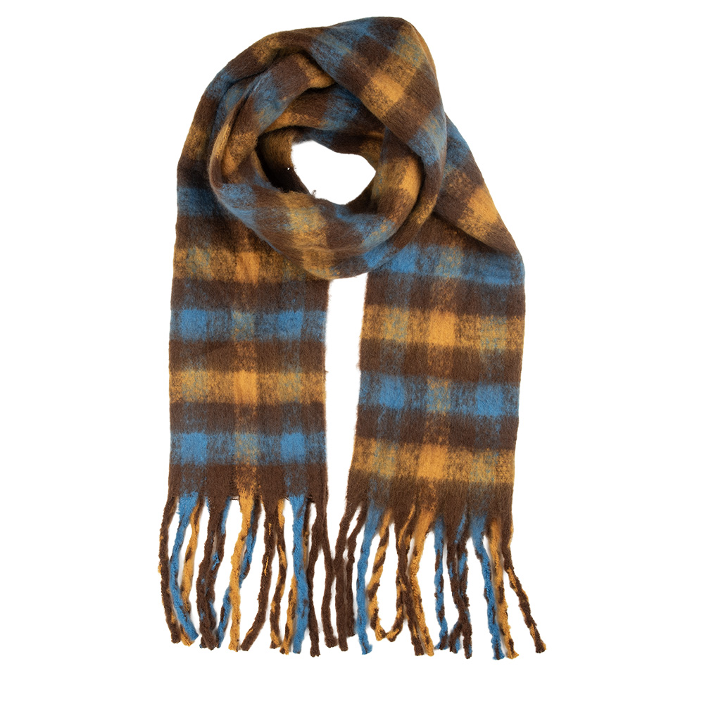 [JZSC0858] Foulard Femme Jaune Marron 38x190 cm