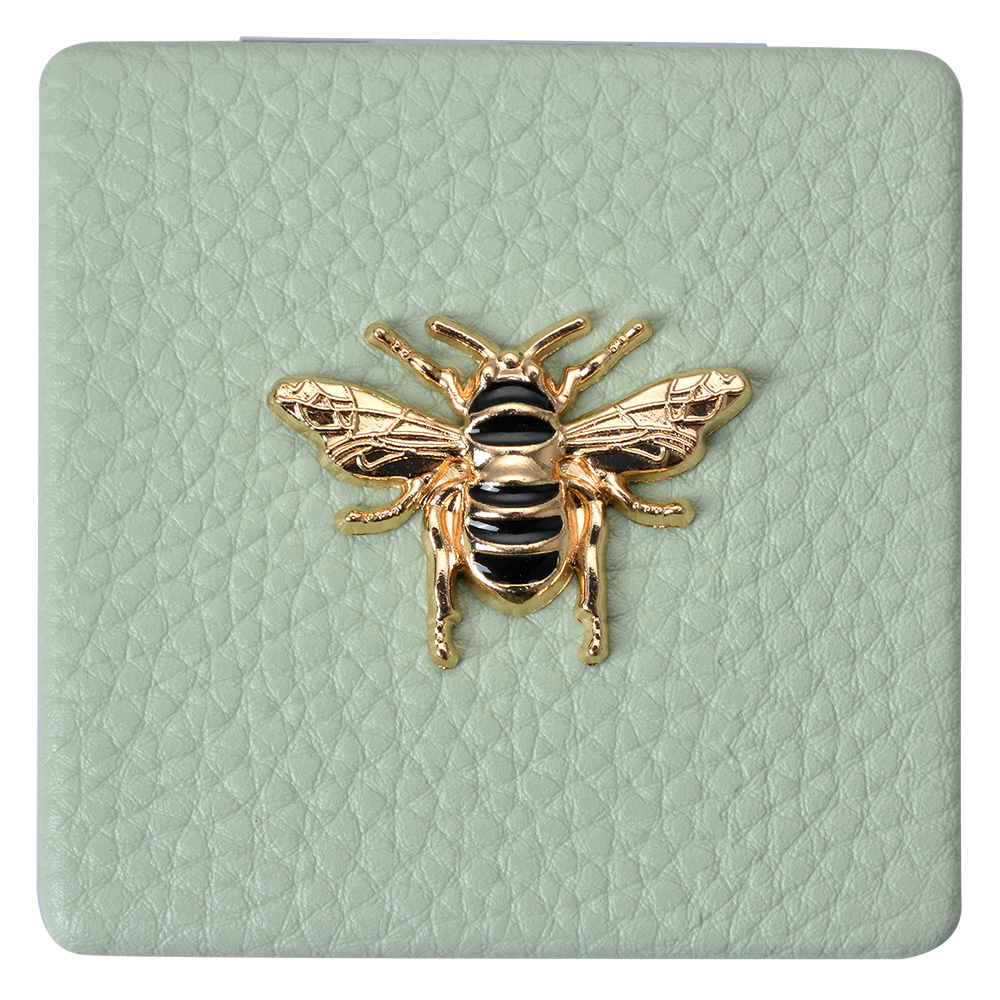 Handspiegel 6x6 cm groen