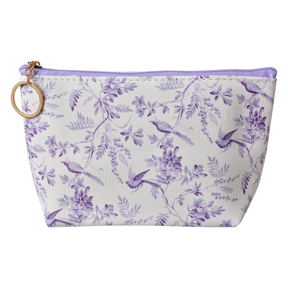 [JZTB0082] Kulturtasche Damen Weiß Violett 21x5x13 cm