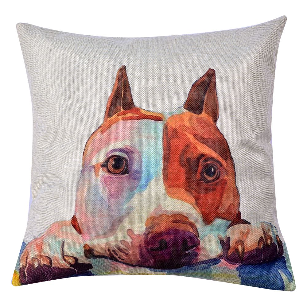 [KT021.236] Housse de coussin Blanc, Marron, Violet 43x43 cm