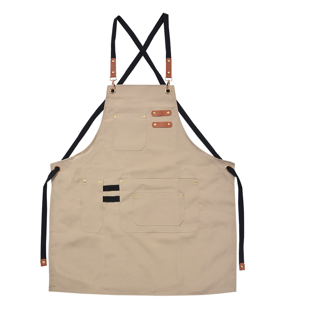 [KT041.040BE] Kitchen Apron Beige Brown 75x66 cm