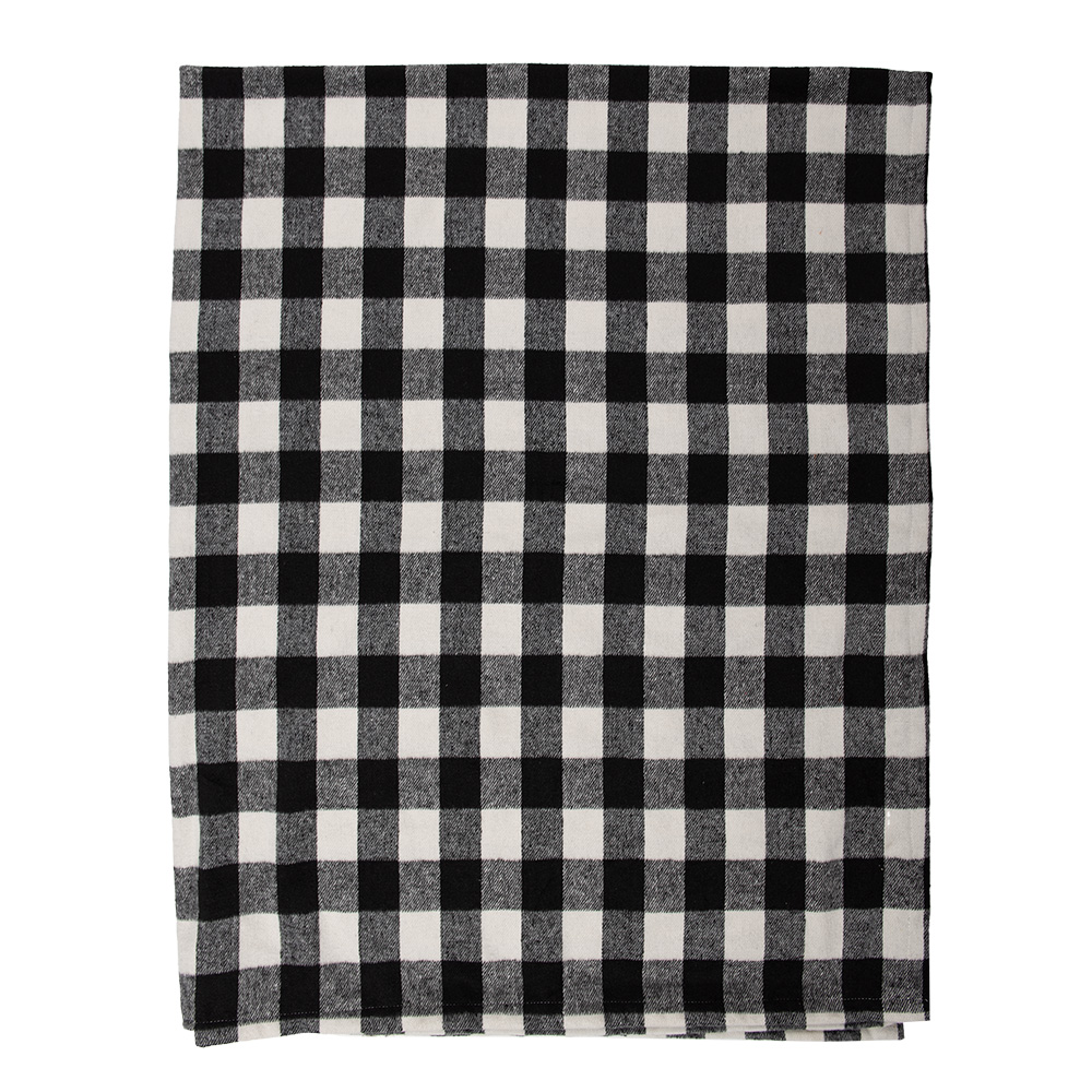 [KT060.146] Plaid Pile Nero, Bianco 130x170 cm