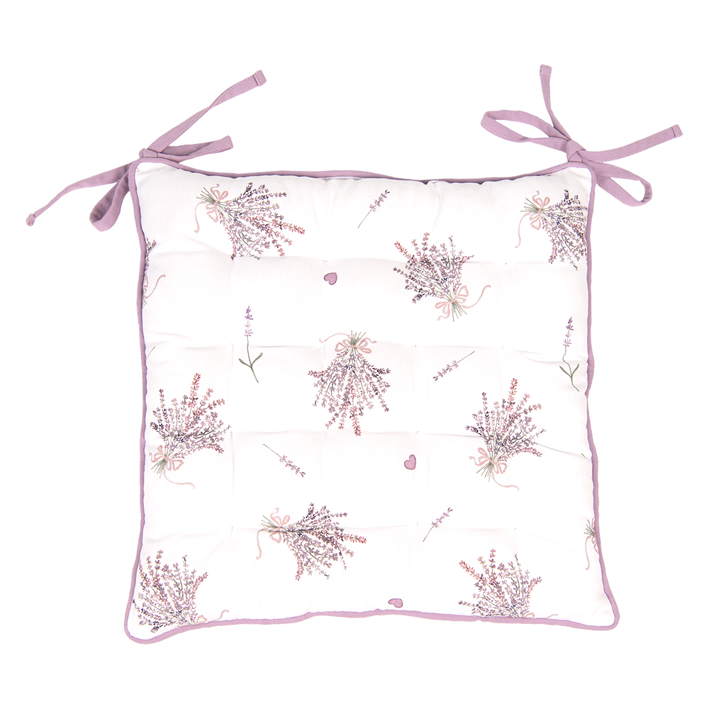 [LAG29] Galette de Chaise Violet, Blanc 40x40x4 cm