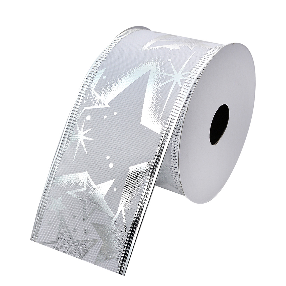 [LI0125] Ruban Blanc Couleur argent 5 cm x 2.7 m