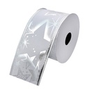 Schleife Weiß Silberfarbig 5 cm x 2.7 m