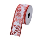 Schleife Weiß Rot 3.8 cm x 2.7 m