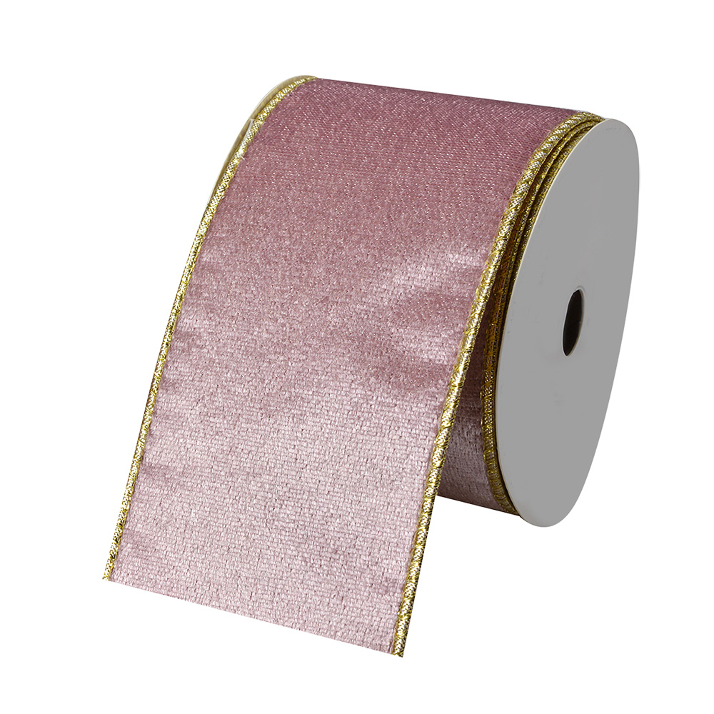 [LI0128F] Ruban Rose Couleur or 6.3 cm x 5 m