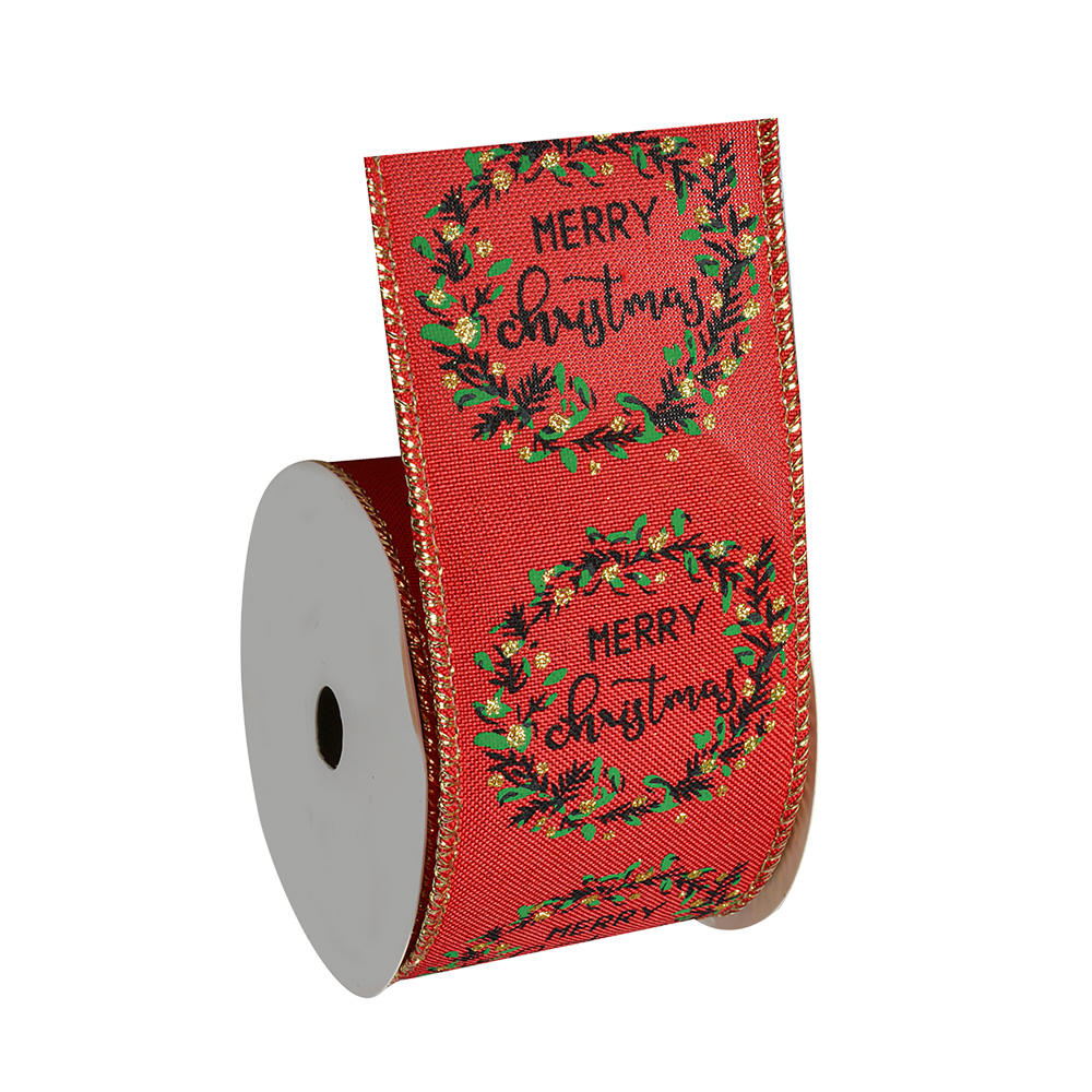[LI0131] Ruban Rouge Couleur or 6.3 cm x 5 m