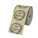 Schleife Beige Goldfarbig 6.3 cm x 5 m