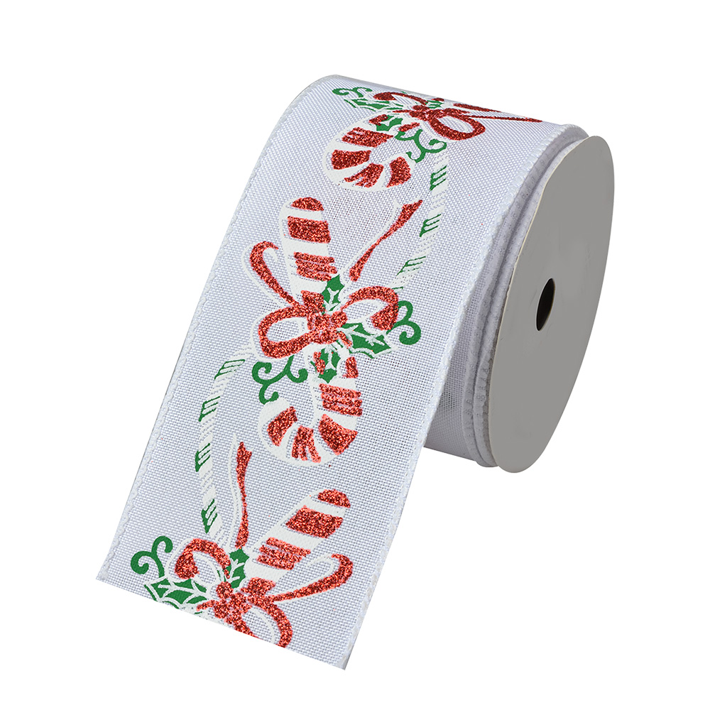 [LI0133] Ruban Blanc Rouge 6.3 cm x 5 m