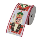 Ruban Blanc Rouge 6.3 cm x 5 m