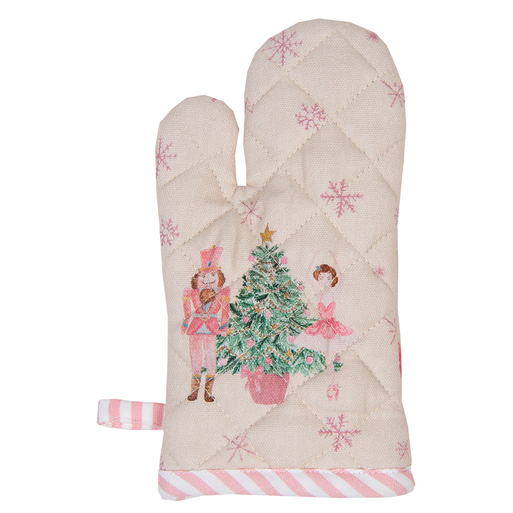 [PNC44K] Oven glove child Beige Pink 12x21 cm