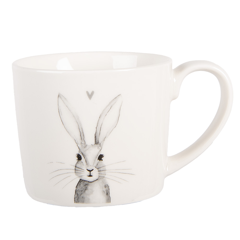 [RUBMU] Becher Weiß Grau 12x8x7 cm / 275 ml