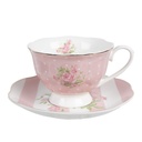 Tasse et soucoupe Rose 12x9x6 cm / Ø 14x2 cm / 200 ml