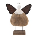 Weihnachtsdeko Engel Braun Weiß 20x6x25 cm