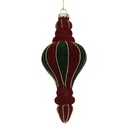 Christmas Bauble Red Green Ø 6x15 cm