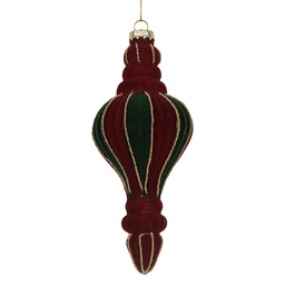 [6GL5236] Boule de Noël Rouge Vert Ø 6x15 cm