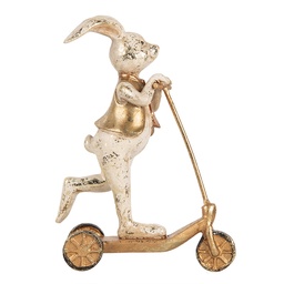 [6PR5144] Decoration Rabbit White Gold colored 13x6x17 cm