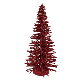 [66318R] Decorazione Albero di Natale Rosso Color oro Ø 14x25 cm