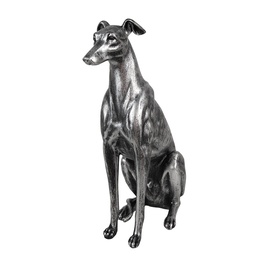 [6PR5068] Statua Decorativa Cane Argento 20x10x30 cm