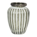 Glas Kerzenhalter Weiß Ø 8x11 cm