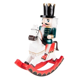 [6PR3815] Decoratie notenkraker op hobbelpaard 24x7x29 cm