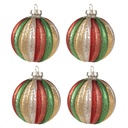 Weihnachtskugeln (4er set) Mehrfarbig Ø 8x8 cm