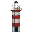 Wall Lamp Tiffany Lighthouse Red, White Ø 21x56 cm E14/max 2x25W