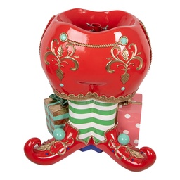 [5PR0177] Supporto per l'albero di Natale Rosso Verde 57x41x66 cm