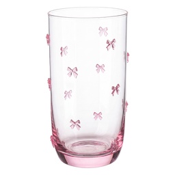 [6GL5522] Wasserglas Transparent Rosa Ø 7x15 cm / 350 ml