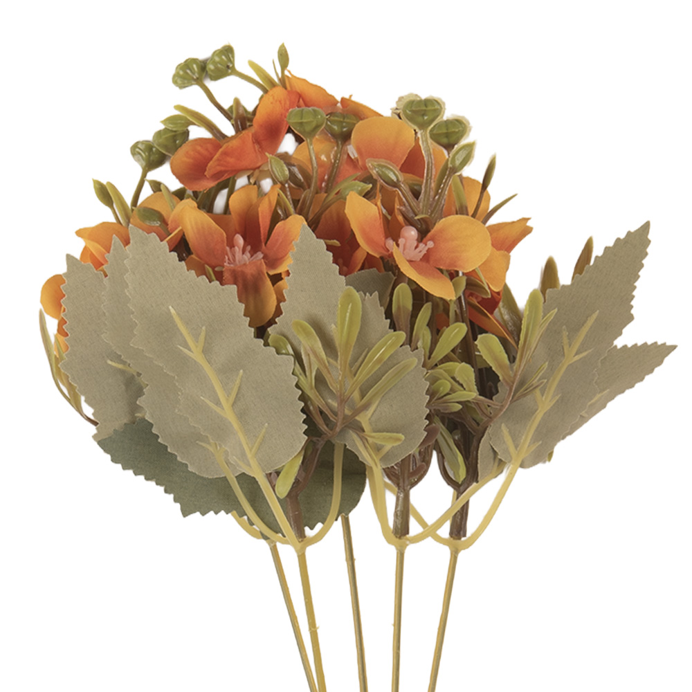 Rami Artificiali Decorativi con fiori Arancio Verde 10x10x32 cm